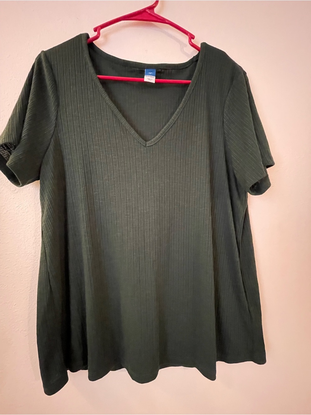 Old Navy Olive Green Ribbed V-Neck Tunic